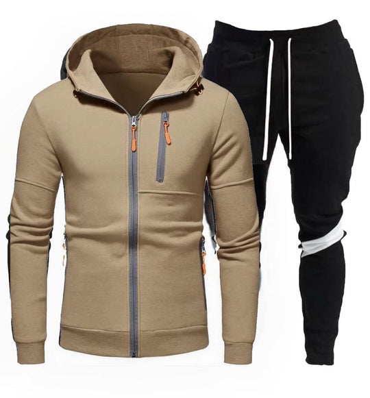 Herren sportliche Kapuzenjacke mit praktischem Reißverschluss und Jogginghose R&B