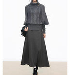 Damen Strickkleid mit voluminösen Ärmeln und elegantem Rollkragen R&B