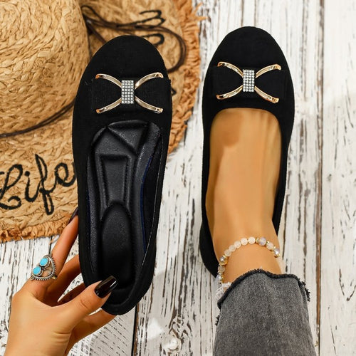 Damen Elegant designte Ballerinas mit funkelndem Schleifendetail R&B