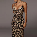 Damen Figurbetontes Kleid mit aufregendem Leopardenmuster R&B
