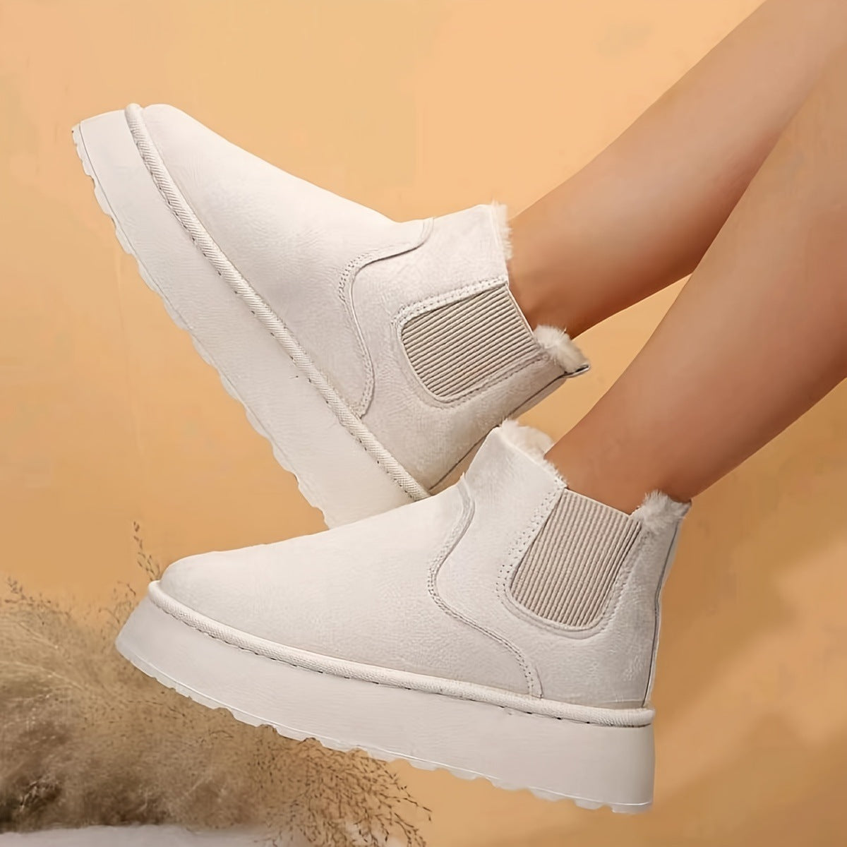 Damen Komfortable Chelsea-Stiefeletten mit Warmfutter R&B
