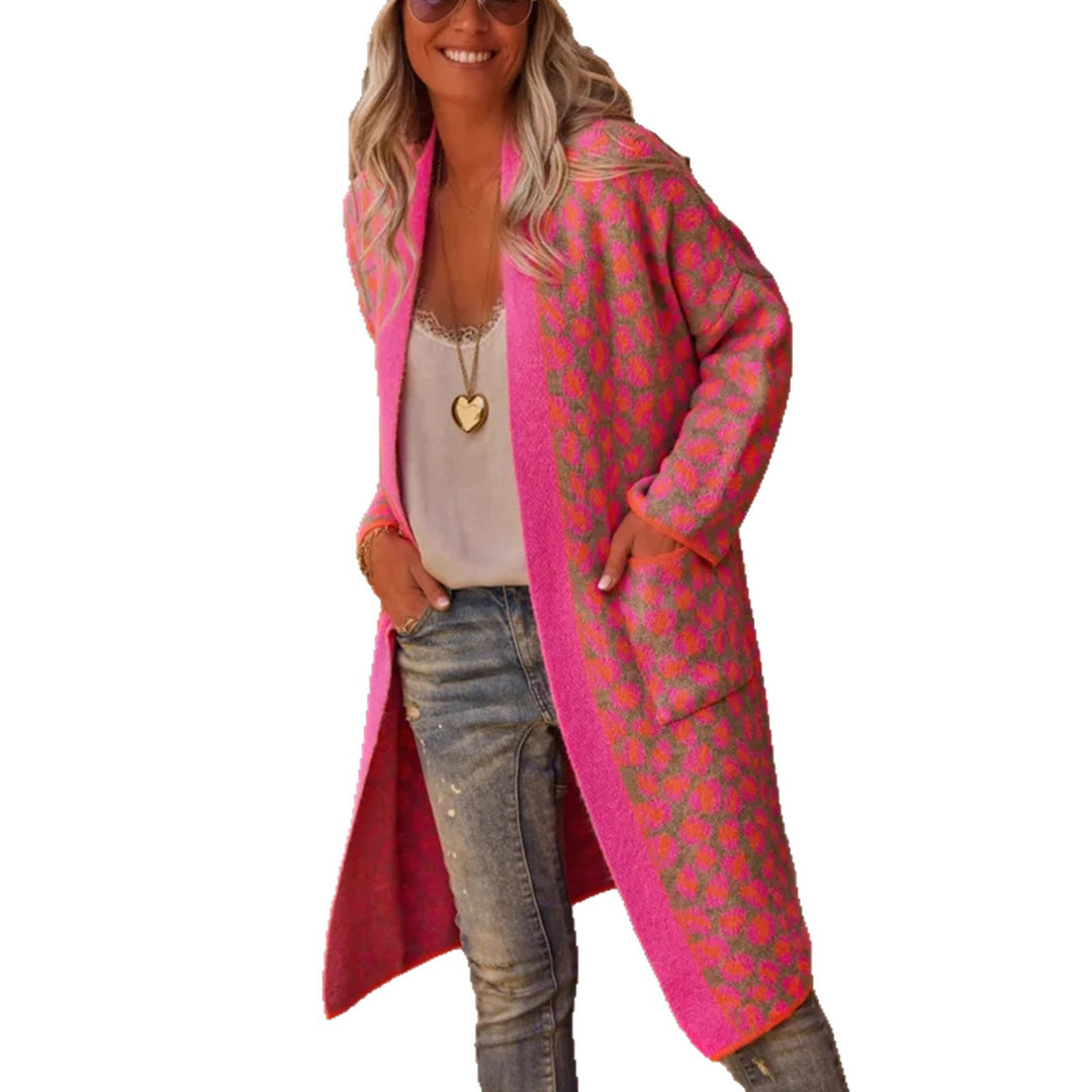 Damen modischer Cardigan mit auffälligem Muster R&B