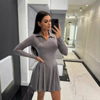Damen sportliches Polo Kleid mit elegantem Schwung R&B