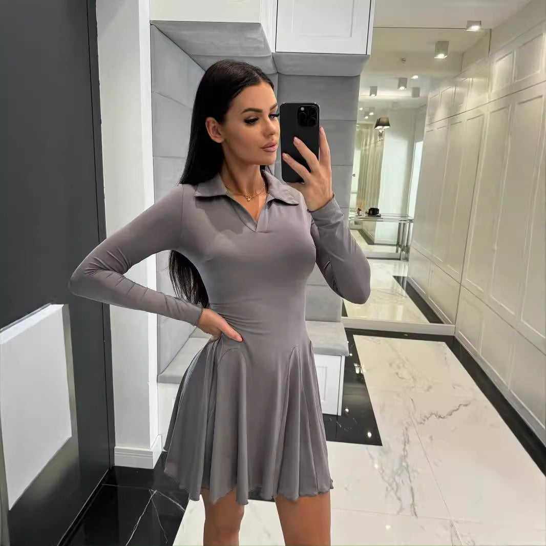 Damen sportliches Polo Kleid mit elegantem Schwung R&B