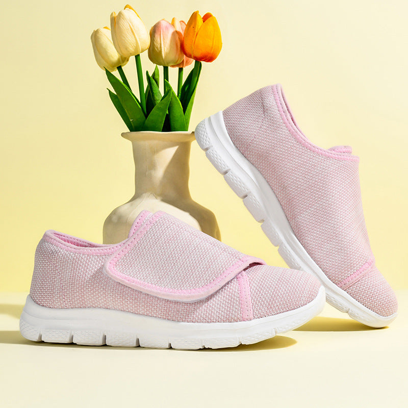 Damen Bequeme Slip-On Sneakers mit hygienischem Designer-Klettverschluss R&B