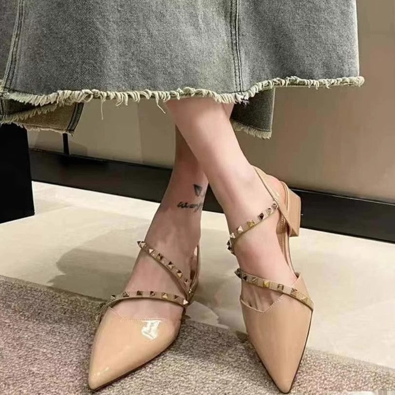 Damen elegante Slingback Ballerinas mit zarten Riemchen R&B