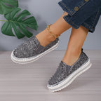 Damen Glamouröse Slip-On Sneakers mit funkelndem Glitzer und Nieten R&B