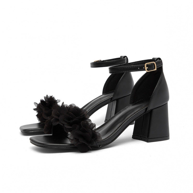 Damen Hochhackige Sandalen mit floralen Applikationen R&B