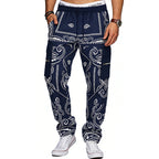 Herren nan Cargo-Jogginghose mit Paisley-Muster, elastischem Bund, multiple Reißverschluss- und Klappentaschen R&B