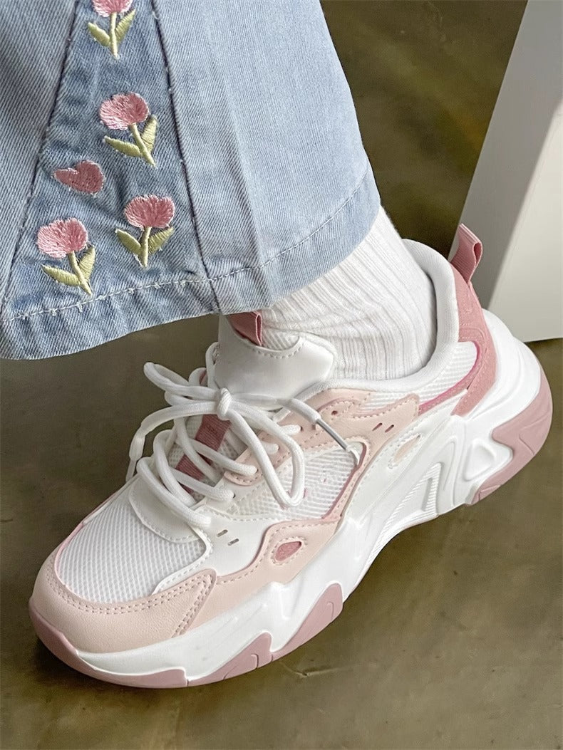 Damen Sportliche Chunky Sneaker mit atmungsaktivem Mesh und bequemer Dämpfung R&B