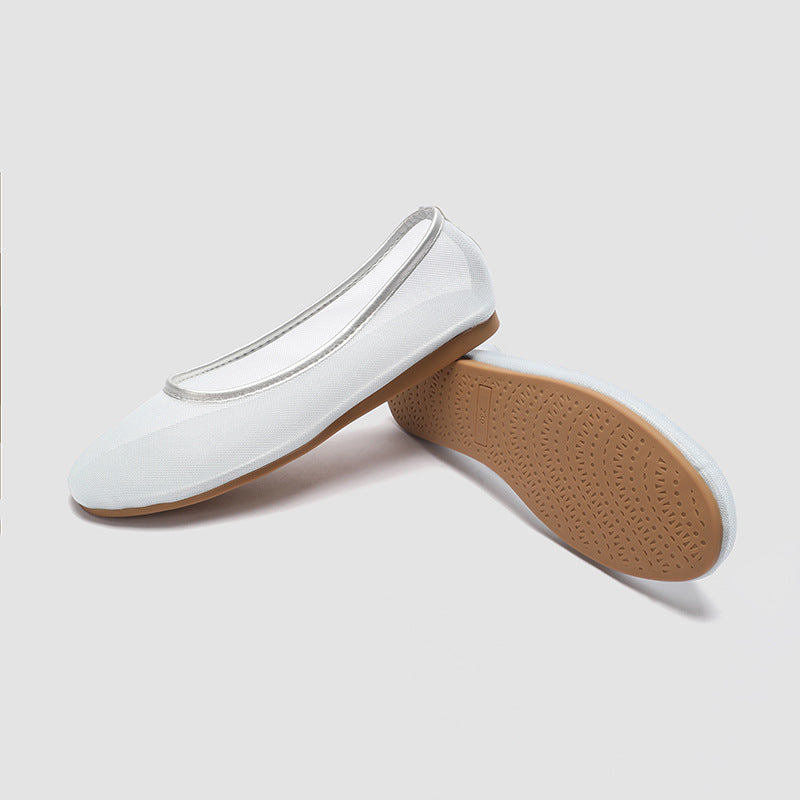 Damen Ballerinas aus atmungsaktivem Netzmaterial mit elegantem Silikonrand R&B
