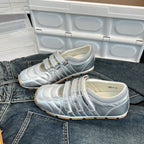 Damen Sportliche Sneaker mit praktischem Klettverschluss und glänzender Oberflächenstruktur R&B