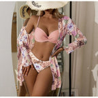 Damen geraffte Strandüberjacke mit floralem Muster R&B