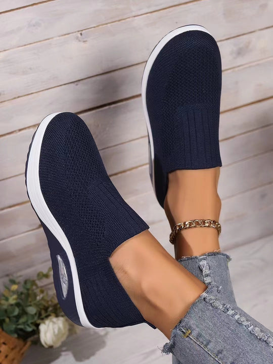 Damen Sportliche Slip-On Sneakers mit atmungsaktiver Oberstruktur R&B