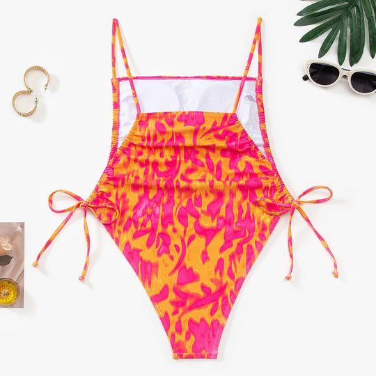 Damen Schwimmanzug mit kreativem floralen Muster und verstellbaren Trägern R&B