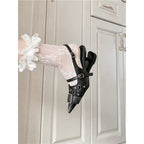 Damen Slingback-Pumps mit verstellbaren Riemen und dekorativen Schnallen R&B