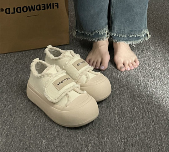 Damen modische Sneakers mit bequemem Klettverschluss und schaumstoffgepolsterter Sohle R&B