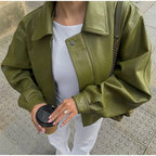 Damen modische oversized jacke mit steigendem Kragen R&B