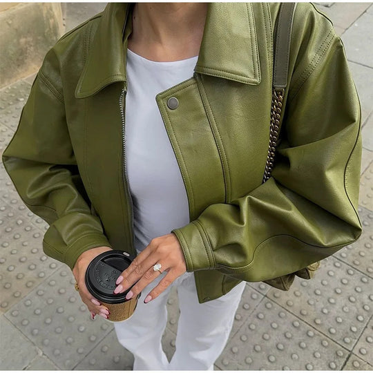 Damen modische oversized jacke mit steigendem Kragen R&B