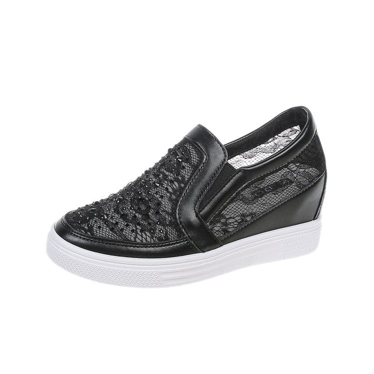 Damen Modische Slip-On Sneakers mit Glitzerapplikationen und elastischem Einstieg R&B