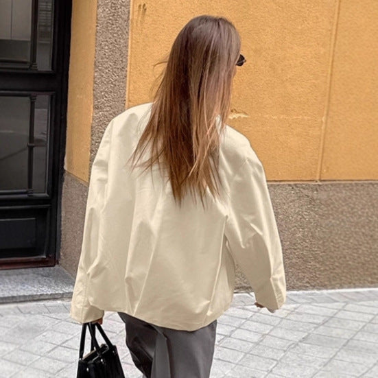 Damen Oversized Utility-Jacke mit modernem Zip-Design R&B