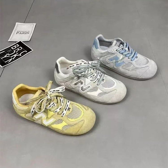 Damen Sportliche Schnür-Sneaker mit atmungsaktiver Mesh-Oberfläche und dämpfender Sohle R&B