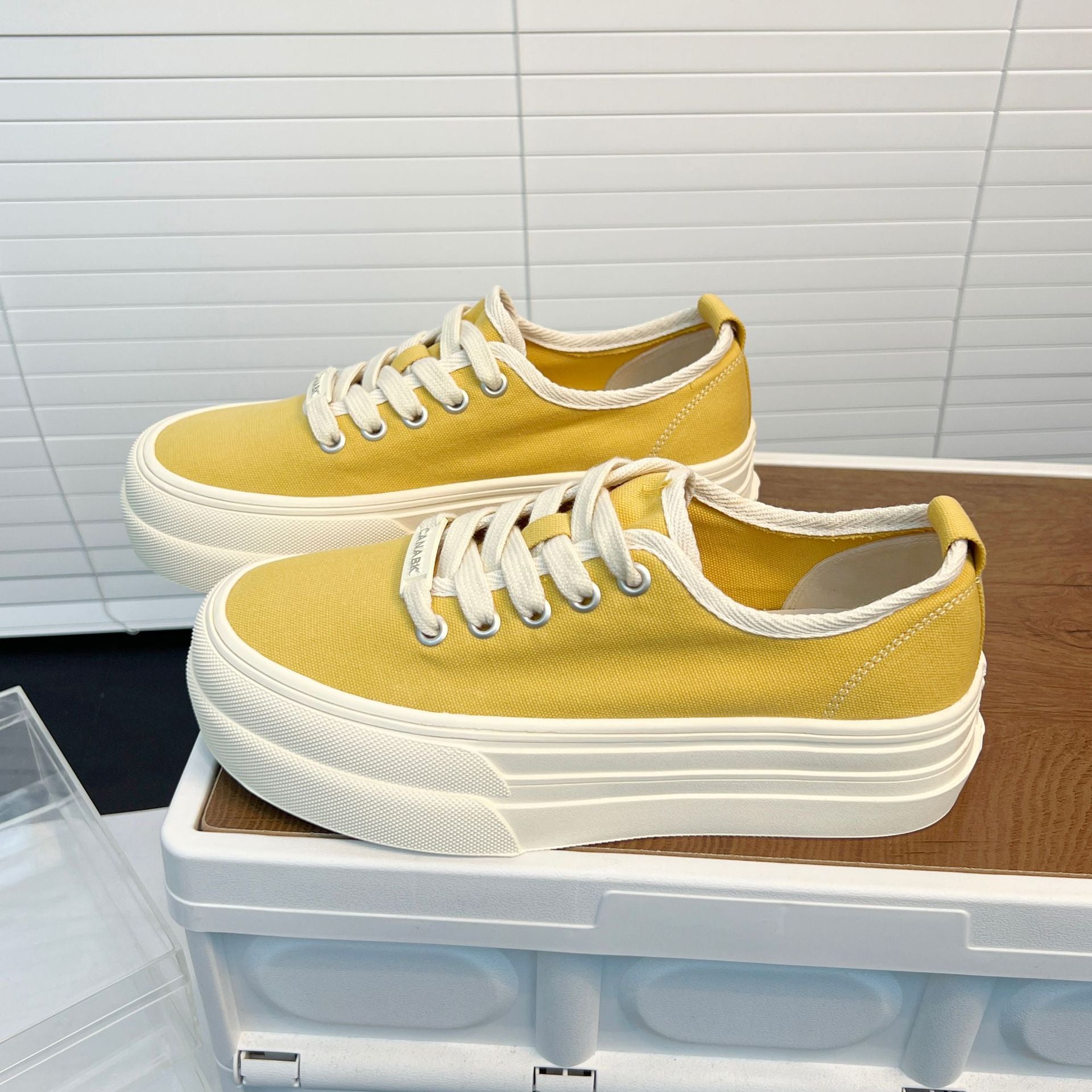 Damen Modische Plateau-Sneaker mit erhöhtem Sohlenprofil und atmungsaktivem Obermaterial R&B