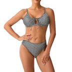 Damen Hochgeschnittener Bikini mit verspieltem Schlüssel-Ausschnitt R&B