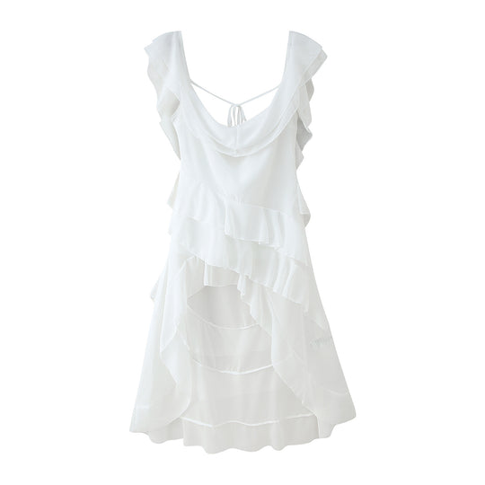 Damen Voluminöses Rüschensommerkleid R&B
