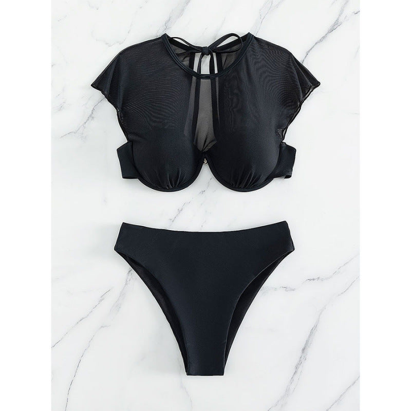 Damen Bikini-Set mit elegantem Crop-Top und hoch geschnittenem Slip R&B