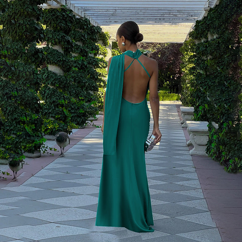 Damen asymmetrisches Maxikleid mit elegantem Wickeldetail R&B