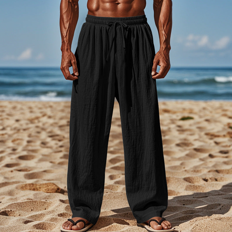 Herren lässige Strandhose mit elastischem Bund und seitlichen Eingrifftaschen R&B