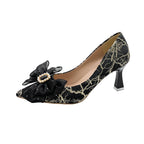 Damen elegante spitze Ballerinas mit floraler Applikation