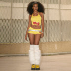 Damen Baumwoll-Crop-Top mit Cherrydruck und Shorts R&B
