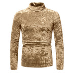 Herren eleganter Stehkragenpullover aus luxuriösem Samt
