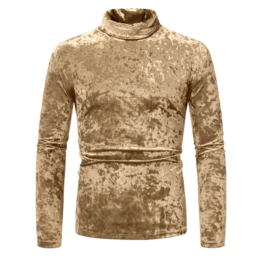 Herren eleganter Stehkragenpullover aus luxuriösem Samt