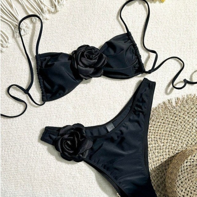 Damen Bikini mit floralem Rüschendetail R&B
