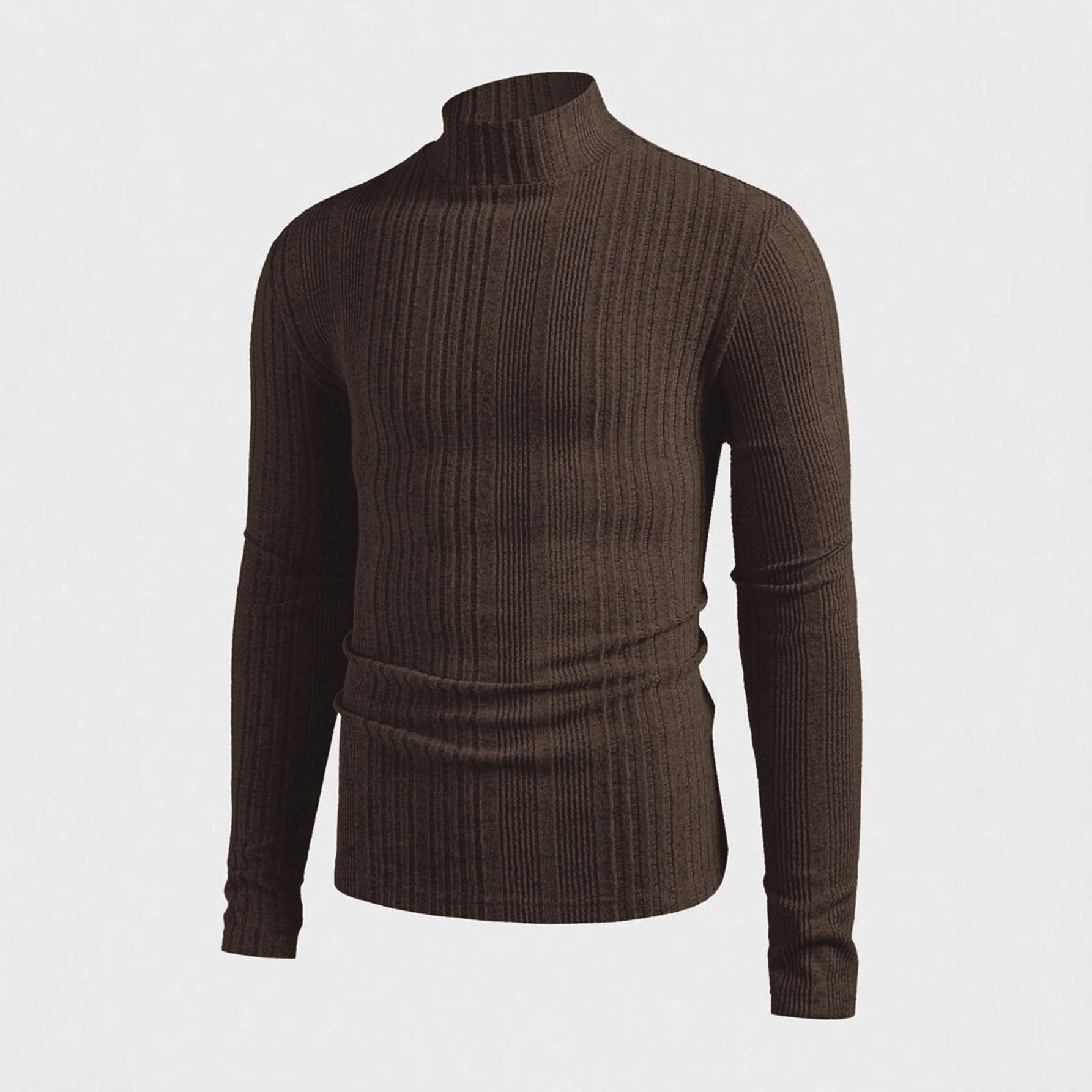 Herren Strickpullover mit hohem Kragen und Rippstruktur R&B