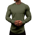 Herren Langarmshirt aus weichem, elastischem Baumwollmix mit Rundhalsausschnitt R&B