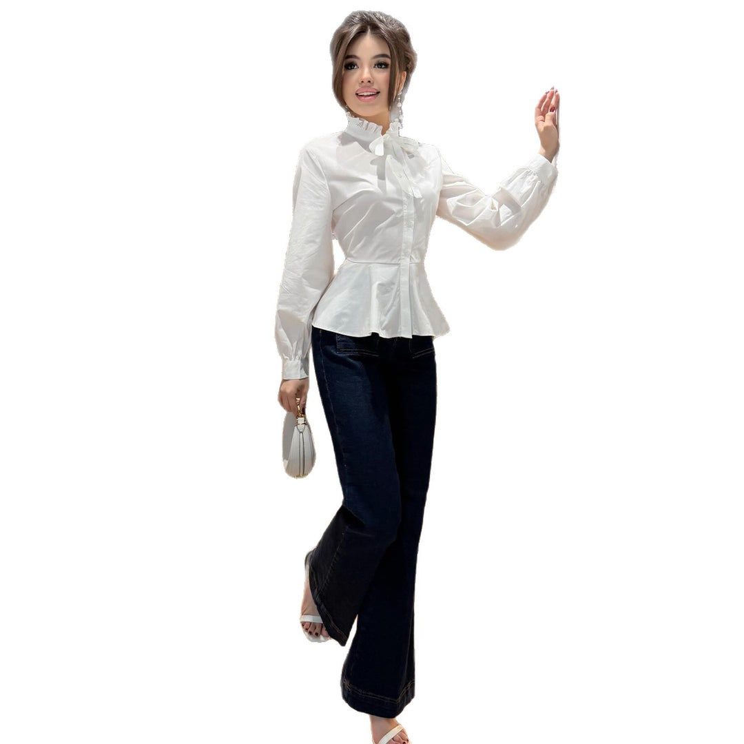 Damen Bluse mit Rüschendetail und schmeichelndem Schnitt R&B