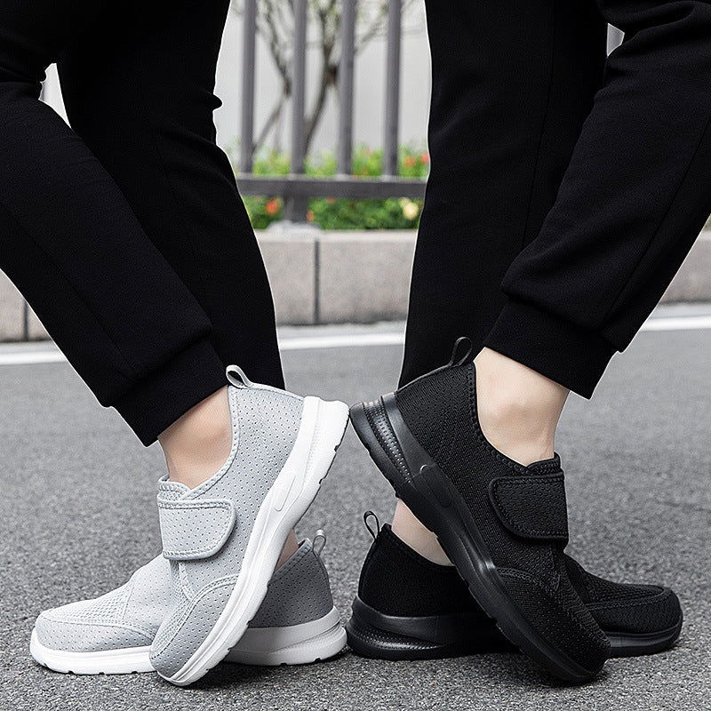 Damen bequeme Slip-On Sneakers mit Klettverschluss