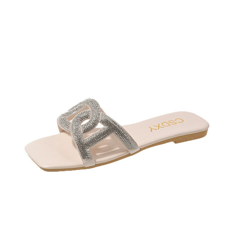 Damen Riemensandalen mit funkelnder Kettenapplikation R&B