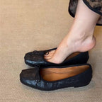 Damen Ballerinas mit eleganter Schleifenverzierung und weichem Leder