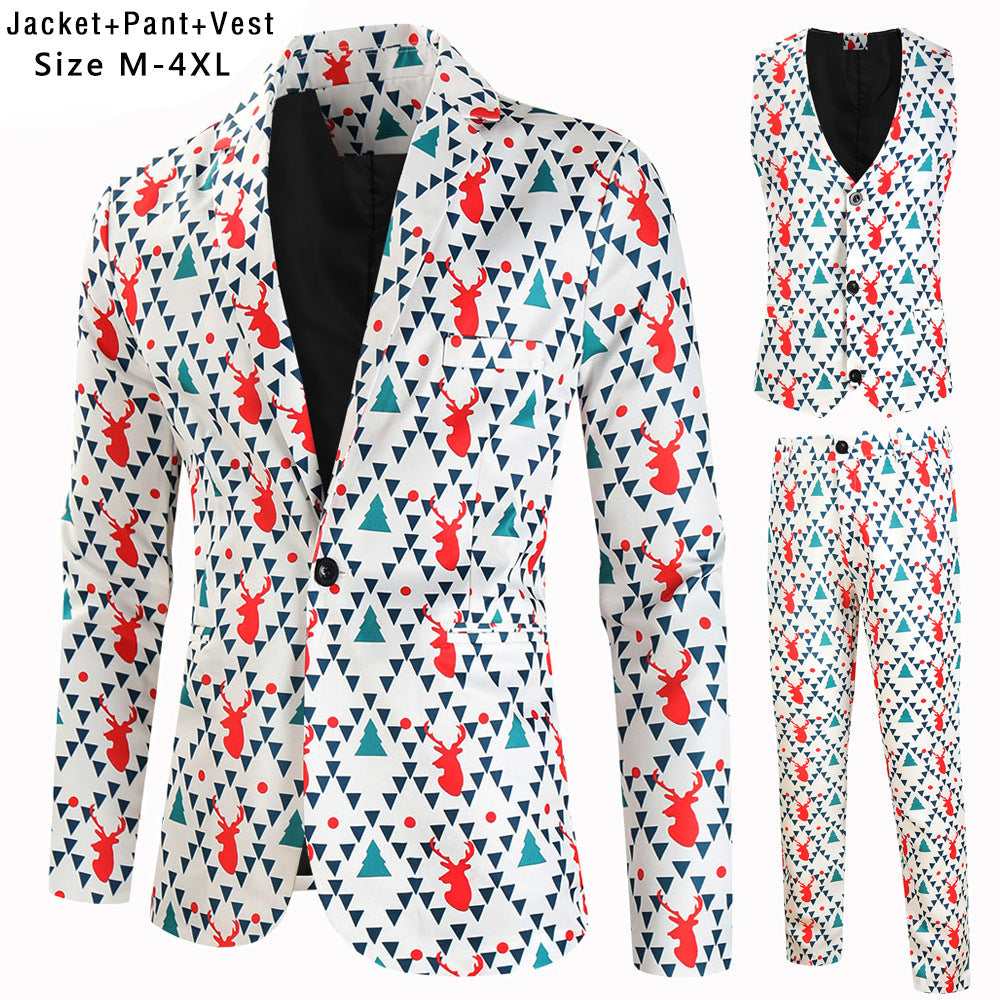 Herren elegantes Anzug-Set mit kreativem Schneeflocken-Muster