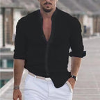 Herren modisches Langarmhemd mit leichtem Stoff R&B