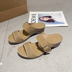 Damen Komfortable Clogs mit hochwertiger Schnallenverzierung R&B