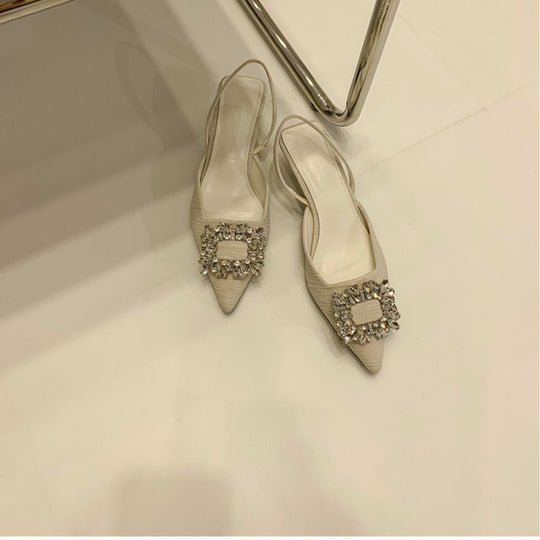 Damen Slingback-Pumps mit glänzenden Zierstein-Applikationen R&B