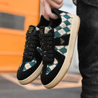 Damen Modische Sneaker mit Rautenmuster und rutschfester Sohle
