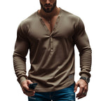 Herren Langarm-Hemd mit Knopfleiste und modernem Design R&B