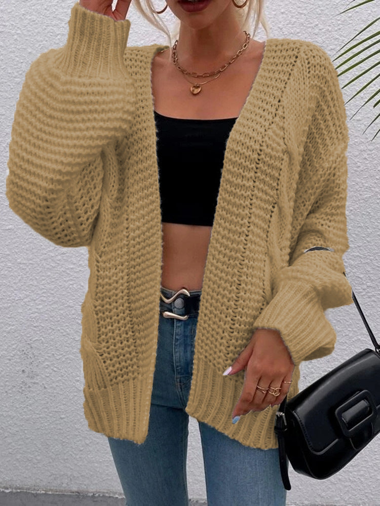 Damen Grobstrick-Cardigan mit tiefen Taschen und lässigem Schnitt R&B